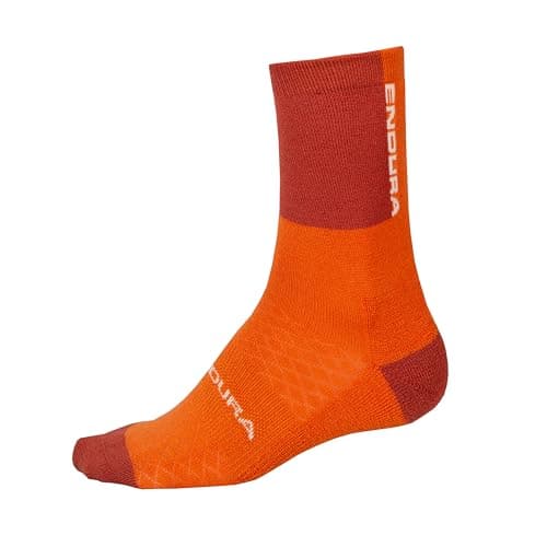 Image of Endura BaaBaa Merino Winter Socks for Cycling | Warmth and Breathability Socks, Orange, One Size