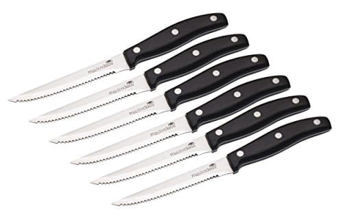 Image of MasterClass Deluxe Steak Knives (Set of 6), Black, Random Color