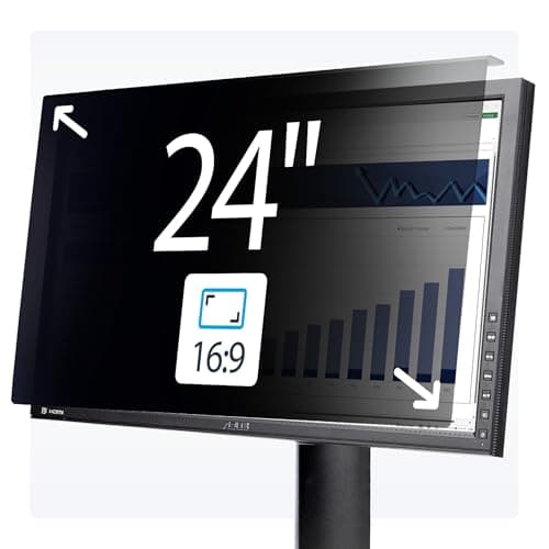 Image of StarTech.com 24-inch 16:9 Computer Monitor Privacy Screen, Hanging Acrylic Filter, Monitor Screen Protector, +/- 30 Deg.