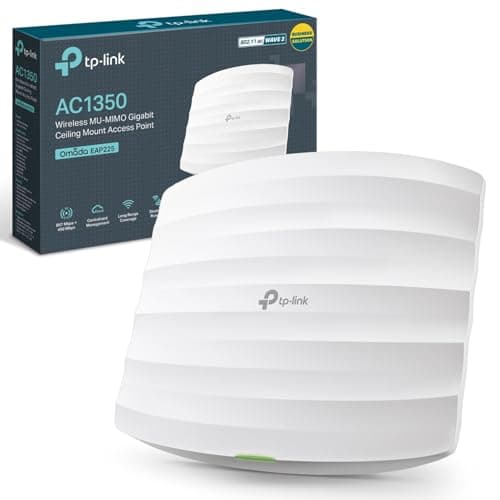 Image of TP-Link EAP225 Access Point, AC1350 WiFi Dual Band Wireless Access Points, Gigabit Ethernet Port Support 802.3af/Passive PoE, Omada Mesh, Easily Mount to Wall or Ceiling, Free Controller Software