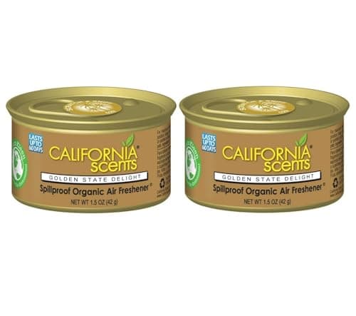 Image of California Scents Spillproof Organic Air Fresheners, 1.5 Ounce Can, (2 Packs, Golden State Delight)