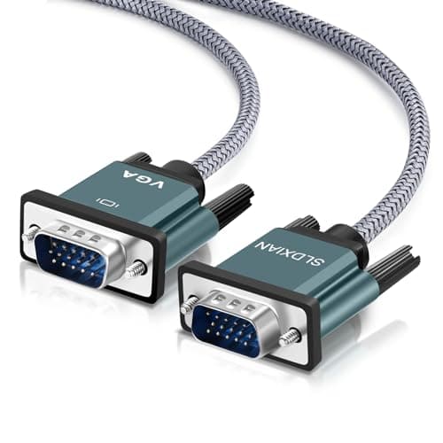 Image of SLDXIAN VGA to VGA Cable, 15 Pin VGA Cable Male to Male 1080P for Laptop, Computer, PC, Projector, Monitor, HDTV (3M)