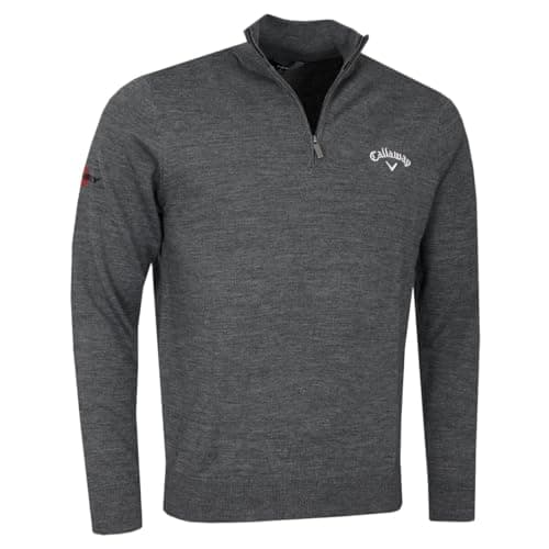 Image of Callaway Golf Mens 2026 1/4 Zip Odyssey Thermal Sweater - Steel Heather - L