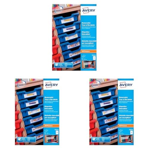 Image of Avery E3214 Removable Multi-Purpose Tray and Filing Labels (Pack of 3)