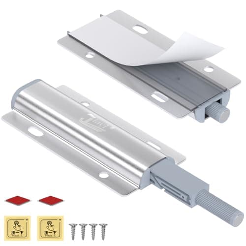 Image of Push to Open Door Catches for Cupboard Jiayi 2 Pack Push Pull Catch Touch Open Door Latch Magnetic Push Release Drawer Push Latch for Closet Door Closing Wardrobe Closure
