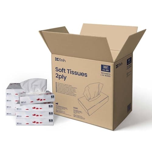 Image of Farla Medical Healthcare Facial Tissues, Pack of 36 Tissue Boxes - 2-Ply, 100 Sheets Soft White Tissue Paper - Versatile for Home, Office, Schools & Healthcare - Fits Standard Tissue Dispensers