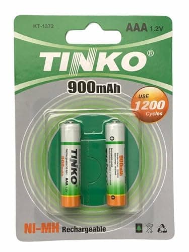 Image of AAA 900mAh 1.2v Rechargeable Batteries (2 pack) NI-MH Battery for Solar Lights, Cordless Phone