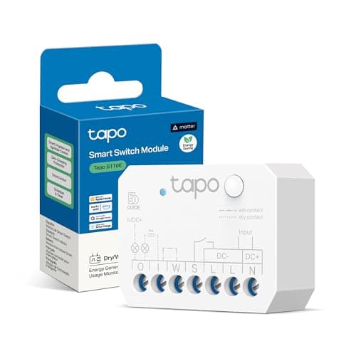 Image of Tapo S110E 10A WiFi and Bluetooth Smart Relay Switch,Shutter Light Boiler Control with Usage Monitoring,Dry and Wet Contact,Matter Compatible,App Control,Alexa,Google Home,No Hub Required,Compact Size