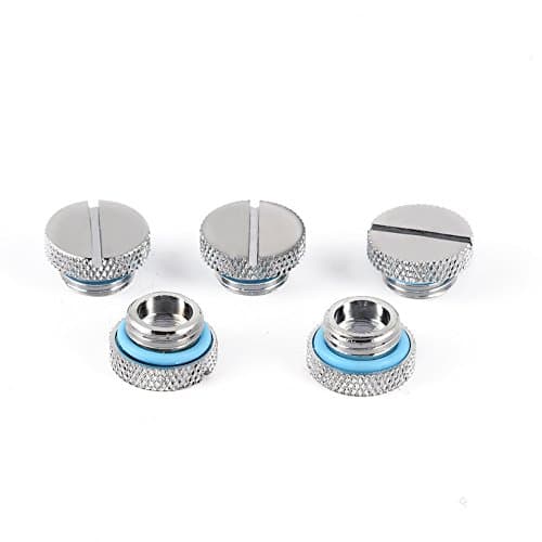 Image of Water Cooling Plug Fitting, 5Pcs/Pack Brass G1/4 Thread Screw-In Water Stopper Plug for Computer PC Water Cooling System