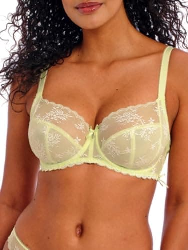 Image of Freya Women's Offbeat Decadence Underwire Side Support Bra Full Coverage, Opaque, Key Lime, 30D
