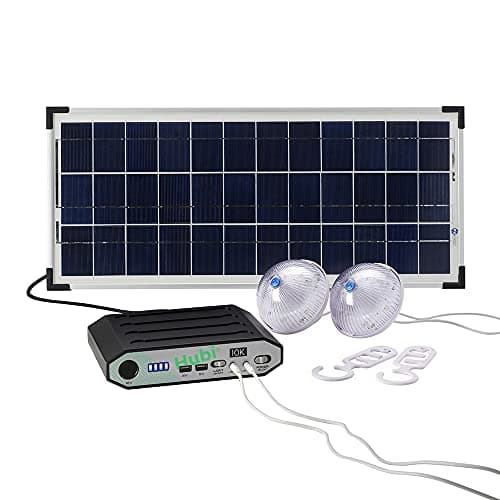 Image of Hubi Go 10K Solar Lighting and Power kit, Black and Silver