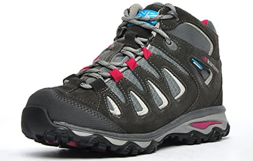 Image of Karrimor Women's Isla Mid Ladies Weathertite Black High Rise Hiking Boots, Black C Pink, 5 UK