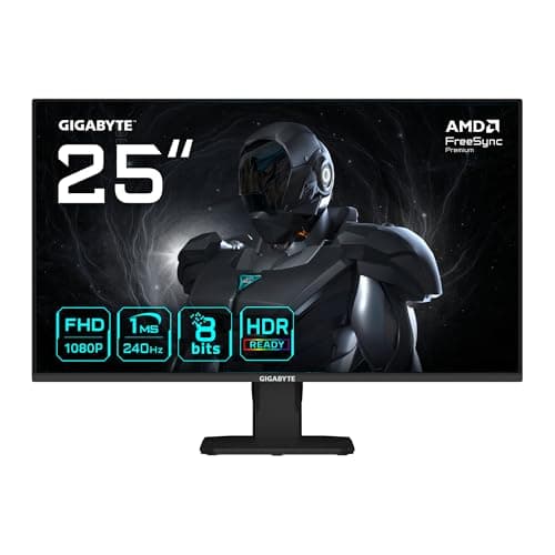 Image of Gigabyte GS25F2A 25" FHD Gaming Monitor - 1920 x 1080, 240Hz, 1ms, 300 cd/m², Display HDR 10, HDMI 2.0, Displayport 1.4