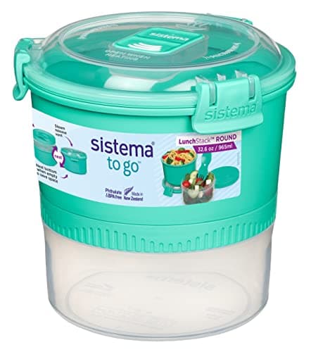 Image of Sistema 965ml Lunch Stack to Go, Polypropylene, Assorted Colours, 965 ml