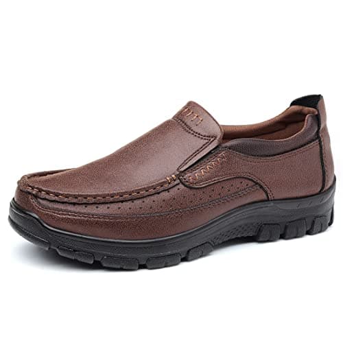 Image of COSIDRAM Mens Slip on Loafers Comfort Casual Shoes for Business Driving Office Outdoor Brown 11