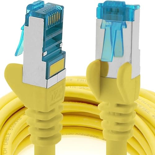 Image of 1aTTack.de 5m - CAT6a - network cable yellow - 1 piece CAT 6 A patch cable 10000 Mbit s SFTP PIMF 500 MHz compatible with CAT5 CAT6 CAT7 DSL Internet Switch Router