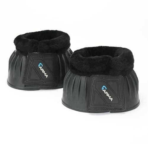 Image of Shires ARMA Fleece Over Reach Boots - Black Cob