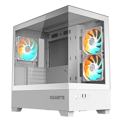 Image of GIGABYTE C201 PANORAMIC ICE PC Case - Mid Tower, m-ATX, 360mm radiator support, 3 Pre-installed Fans, USB 3.0, Support RGB Fusion