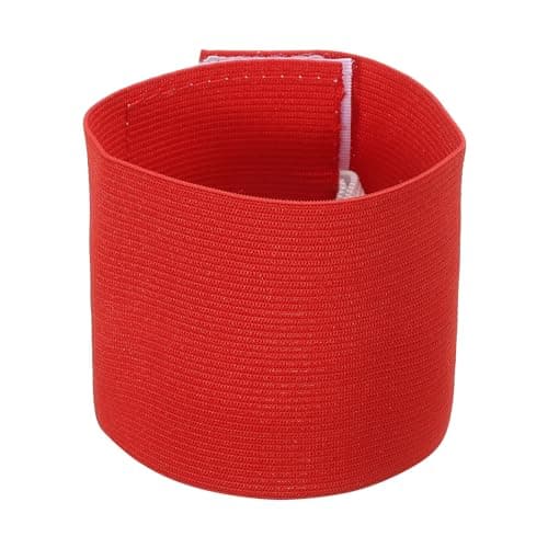 Image of PATIKIL 9.4x2.5 Soccer Captain C Armband, Nylon Unisex Elastic Arm Band Adjustable for Youth Adult Team Training, Red