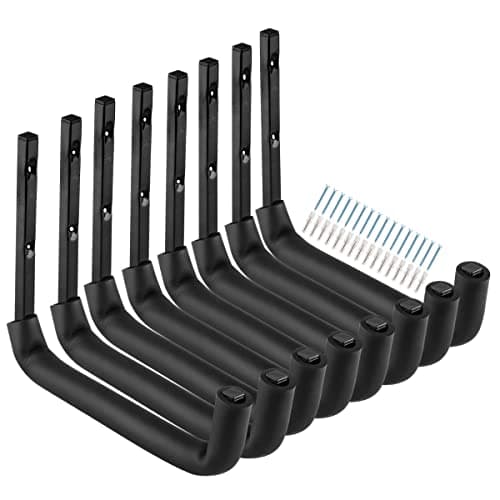 Image of Heavdace 8 Pack Garage Storage Hooks, 25 CM Heavy Duty Ladder Storage Hanger, Wall Mounted Utility Rack