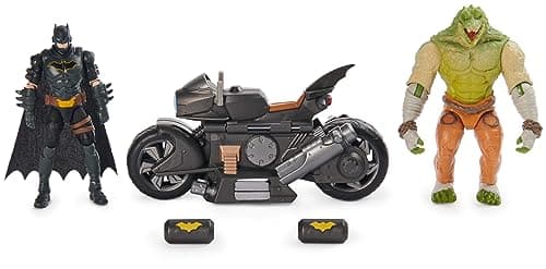 Image of DC Comics, Batman Transforming Batcycle Battle Pack with Exclusive 10-cm Killer Croc and Batman Action Figure, Kids’ Toys for Boys and Girls Aged 4+