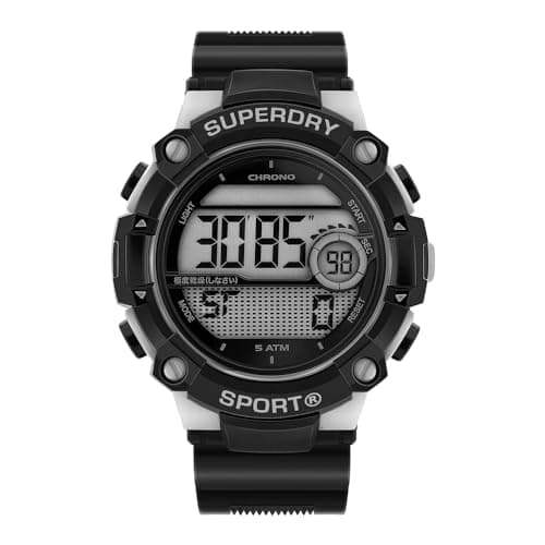 Image of Superdry Men's Digital Quartz Watch with Rubber Strap SYG291BE