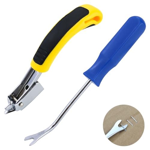 Image of Staple Puller Tool with U tip Fastener Remover, Heavy Duty Staple Remover Staple Removers Strength Staple Puller Removing for Furniture Floor Wooden Case Carton Photo Frame Carpet Staple Remove