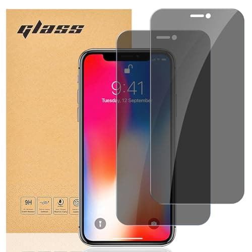 Image of gueche Privacy [2-Pack] Screen Protector for iPhone X, iPhone XS,iPhone 11 Pro Screen Protector, Anti Spy Tempered Glass Film 99.99% HD Clarity, Case Friendly, [Easy Installation]
