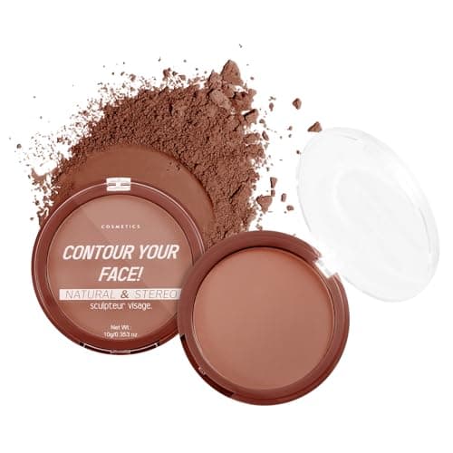 Image of Boobeen 2 Packs Matte Finishing Pressed Powder Contour Palette, Waterproof and Oil-Control Face Contour Bronzer Powder, Non-Caking Natural and Long-Lasting Baked Setting Bronzer Makeup, 5 Colours