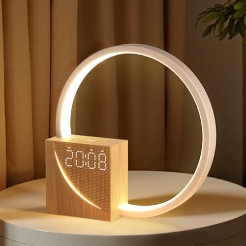 Image of blonbar Bedside Lamp, Wake-Up Light,Touch Lamps Bedside with 10W USB Charging Port, 10 Smoothing Sound Table Lamp with 2 Alarm Clock, 3 Level Brightness,LED Night Light for Bedroom, Living Room