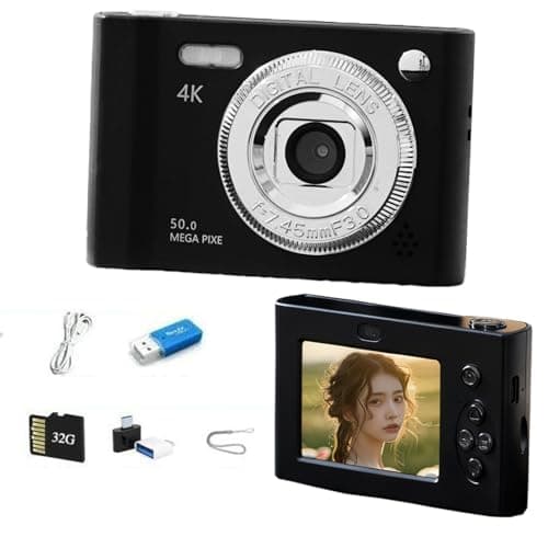 Image of Digital Camera with Dual Screen,Autofocus 1080P FHD/44MP Vlogging Cameras for Photography with 32GB Card,Point and Shoot Kids Digital Cameras,16X Zoom,Anti-Shake,Present for Kid Teen Beginner. (Black)