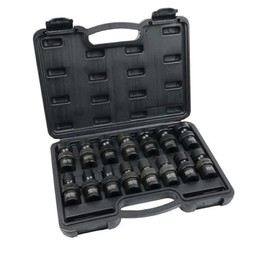 Image of US PRO Industrial 15PC 1/2" dr 6pt Swivel Impact Shallow Wobble Socket Set 7565