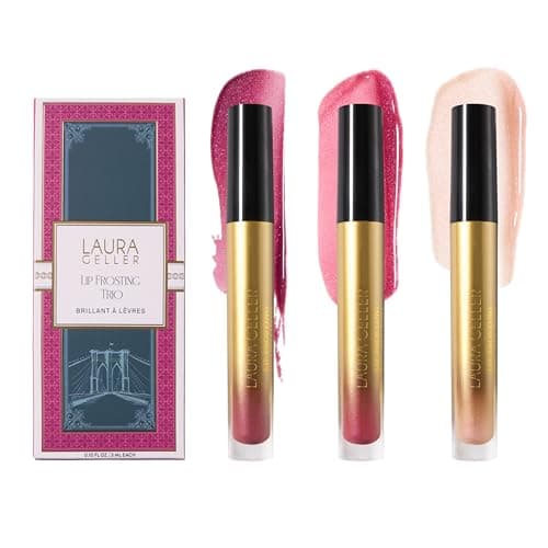 Image of LAURA GELLER NEW YORK Lip Frosting Trio – Berry, Nude & Pink – Hydrating, High-Shine Lip Colors That Blur Lip Lines for Smoother, Fuller-Looking Lips