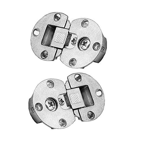 Image of 2 Pcs 90 Degree Adjustable Back Flap Hinge Page Turning Axis Cabinet Door Hidden Drop Hinge for Folding Dining Table with Mounting Screws