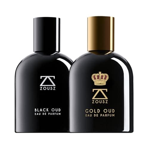 Image of ZOUSZ Oud Perfume for Men Gift Set – Black Oud & Gold Oud Eau De Parfum 50ml x2 – Luxury Long Lasting Fragrance Duo with Sandalwood, Musk, Raspberry & Spice