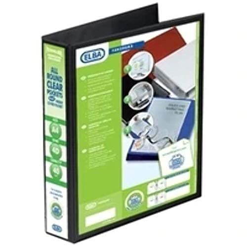 Image of BX06536 Elba Panorama Presentation Binder (6Pk) A4 4D-Ring 40mm Black 400008417