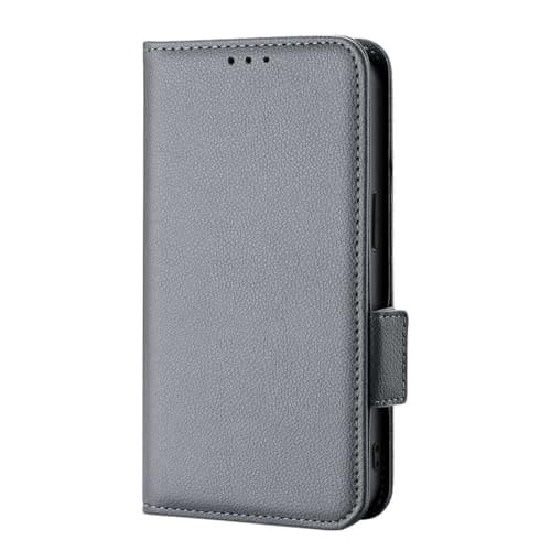 Image of Case Compatible with Fairphone 5 5G,PU Leather Case,Wallet design with Card Slot,Standable Flip Case Gray