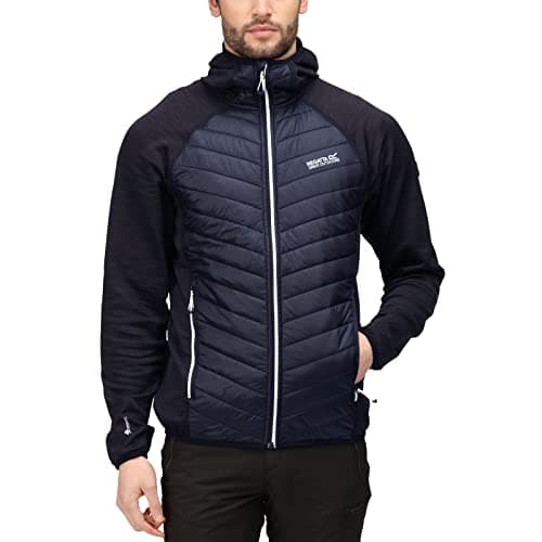 Image of Regatta Mens Anderson VI Hybrid Insulated Hooded Jacket - Navy Marl - S