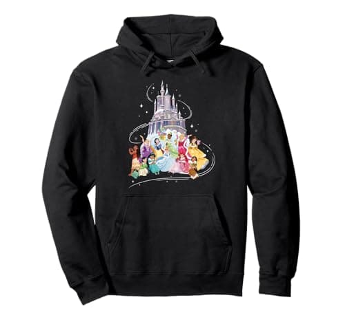 Image of Disney Princess Sparkle Squad Christmas Holiday Castle Pullover Hoodie