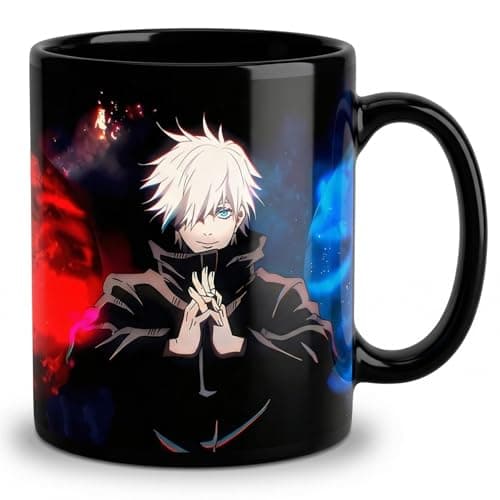 Image of PUMPCAR 12 oz Heat Changing Mug anime Gojo cup Coffee Mug for Anime Lovers Office Home Manga Pirate Gifts accessories hot and cold drinks (Gojo Satoru)