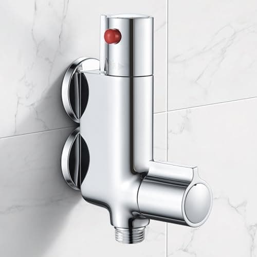 Image of Mini Thermostatic Shower Mixer Bar Caravan Thermostatic Shower Faucet Valve Tap Round 1/2" Outlet, Small Vertical Shower Mixer for Rv, Camper Van, Yacht, Boat, Bidet Tap, Bidet Sprayer, 45mm Centres