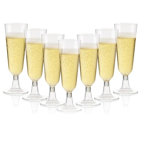 Image of XxinXrong 20 Pcs Champagne Flutes, Reusable Plastic Champagne Flutes Cups, Transparent Cups for Parties, Weddings, Birthdays Reusable - 150ml