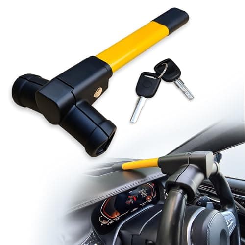 Image of Sevenwalls Steering Wheel Lock - Car Security Device for Auto/SUV/Van, Anti-Theft T-Bar Immobilizer to Safeguard Your Vehicle and Deter Thieves