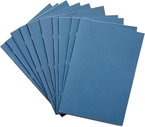 Image of Rhino A4 Exercise Books, 64-Page / 7mm Squared Paper Notebook, 50-Pack, Office & School Stationery Supplies, Light Blue