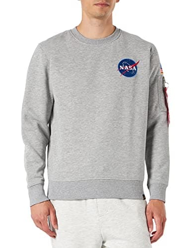 Image of Alpha Industries Space Shuttle Sweater Sweatshirt for Men Grey Heather