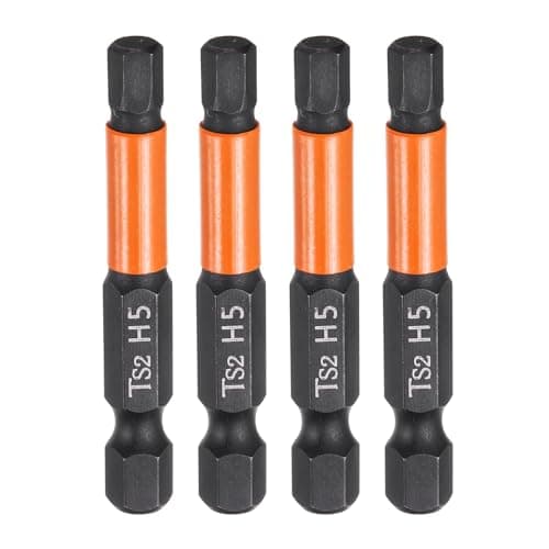 Image of sourcing map 4pcs H5 Hex Head Drill Bit Wrench 5mm Metric Flat Tip 1/4" Hex Shank 50mm (2") Long Magnetic Black Phosphate Hexagonal Screw Driver Socket Industrial Screwdriver Power Bits