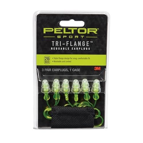 Image of Peltor Sport Tri-Flange Corded Reusable Earplugs, 3-Pair Per Pack