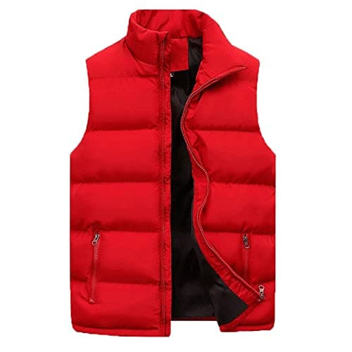 Image of Mens Padded Gilet Quilted Jacket Lightweight Puffer Body Warmer with Zipper Winter Warm Sleeveless Military Jacket Down Coat Body Warmer Outwear Bodywarmer Puffer Vests with Pockets