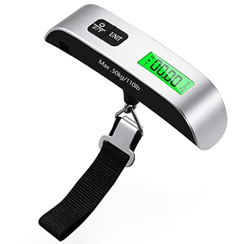 Image of Blendura Luggage Scale, Digital Portable Luggage Weight Scale 110 lb/ 50KG, Hanging Suitcase Weigher for Travel, Suitcase Scale with Temperature Measurement Function Capacity Silver