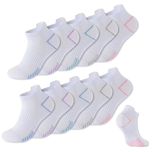 Image of The Essentials Wardrobe 10PK Ladies Performance Trainer Liner Socks - UK 4-8/EU 37-42 - White